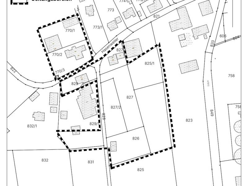 Lageplan zur Genehmigung der 14. Teiländerung des Flächennutzungsplans
